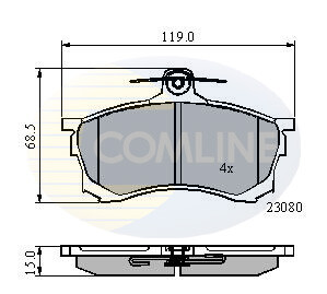 - Гальмівні колодки до дисків - (mr249240, mr290240, mr407944) COMLINE CBP3452