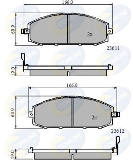 - Гальмівні колодки до дисків - (d1060VC091, 41060VB291, 41060VC091) COMLINE CBP3777