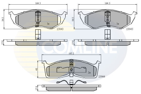 - Гальмівні колодки до дисків - (04897665AA, 04897664AA, 05010034AA) COMLINE CBP3850