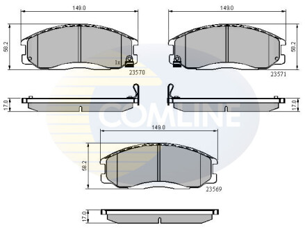 - Гальмівні колодки до дисків - (48130091A0, 5810126A10, 5810126A20) COMLINE CBP3938 (фото 1)