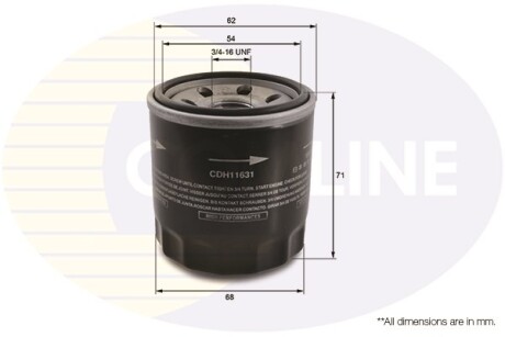 - Фільтр оливи (аналогWL7119/OC215) - (16510M68K00000, 1651061AV1, 16510M68K00) COMLINE CDH11631 (фото 1)