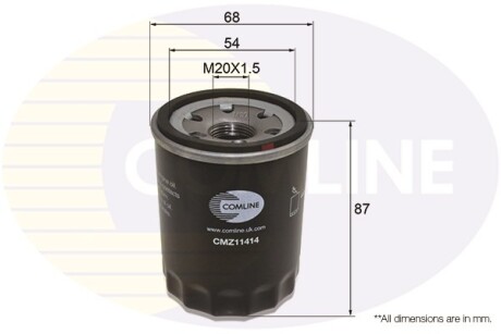 - Фільтр оливи (аналогWL7134/OC196) - (263002Y500, 2630002752, MR984204) COMLINE CMZ11414 (фото 1)