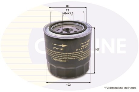 - Фільтр оливи (аналогWL7235/OC294) - (90915300038T, AY100TY021, 9091550003) COMLINE CTY11142