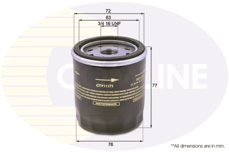 - Фільтр оливи (аналогWL7172/OC478) - (90915YZZD4, 0415203002, 0892202011) COMLINE CTY11171 (фото 1)