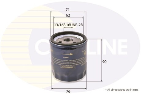 - Фільтр оливи (аналогWL7142/OC237/1) - (cdu1268, lpw100230) COMLINE EOF003