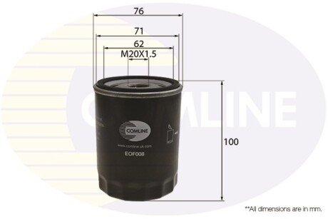 - Фільтр оливи (аналогWL7091/OC983) - (mn960320, 6391840101) COMLINE EOF008