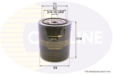 - Фільтр оливи (аналогWL7321/OC485) - COMLINE EOF047
