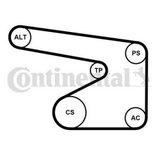 Комплект (ремінь+ролики+помпа) - Continental 5PK1355WP1