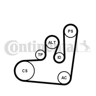 Комплект (ремінь+ролики+помпа) - Continental 6PK1145WP1