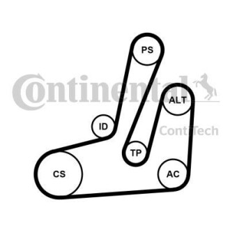 Комплект (ремінь+ролики) - Continental 6PK1390K1