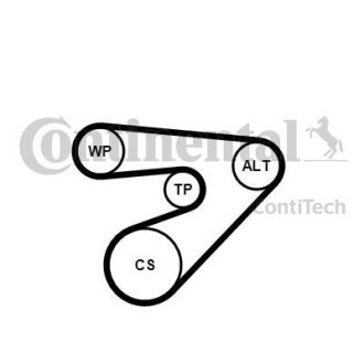 Поликлиновой ременный комплект Conti - Continental 6PK1453K2 (фото 1)