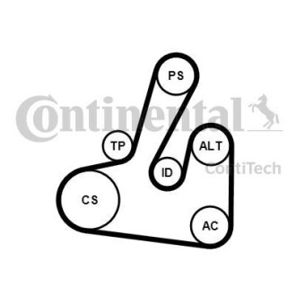 Комплект (ремінь+ролики) - Continental 6PK1705K2