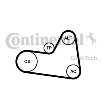 Комплект (ремінь+ролики) - Continental 6PK1710K1