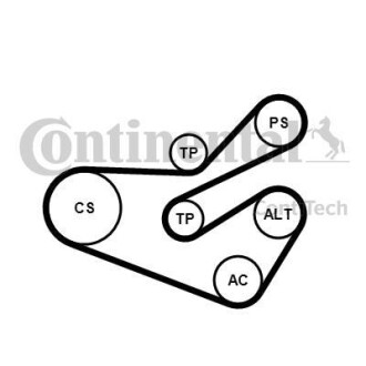 Комплект (ремінь+ролики) - Continental 6PK1740K3