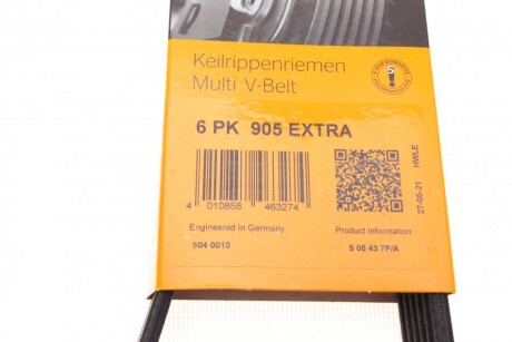 Фото 6 - Ремінь приводний Continental 6PK905 EXTRA (6PK905EXTRA)