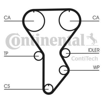 Комплект пасу ГРМ Mazda 626 2.0 16V 87-97/Kia Spor - (fe3n12205, ok95412205, fe3n12205x) Continental CT790K1