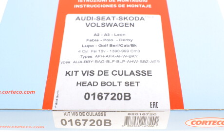 Фото 3 - Болты головки блока цилиндров CORTECO 016720B