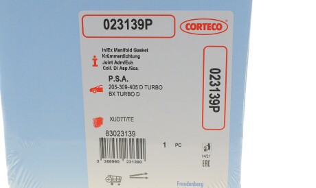 Фото 2 - Прокладка випускного колектора CORTECO 023139P