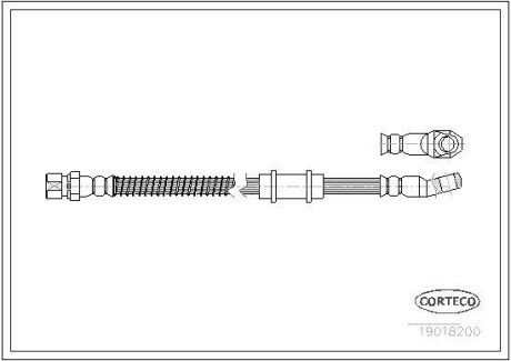 Шланг гальмівний ВАЗ 2121 передній (L=471 мм) - CORTECO 19018200