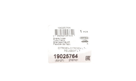 Фото 2 - Гальмівний шланг CORTECO 19025764