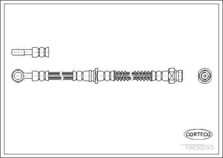 Тормозной шланг - (30870880, 308708809, 30862414) CORTECO 19030293