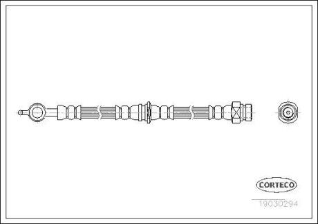 Тормозной шланг - (m862413, 30821264, 308212646) CORTECO 19030294