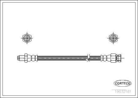 Тормозной шланг - (005312593, 115595612, 5312593) CORTECO 19032181