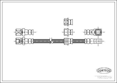 Тормозной шланг - (0562037, 0562042, 562037) CORTECO 19032219