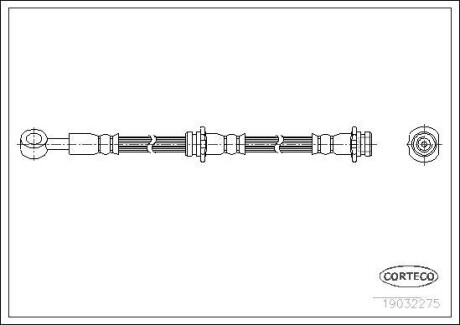 Тормозной шланг - (462102F205, 462108F800) CORTECO 19032275 (фото 1)