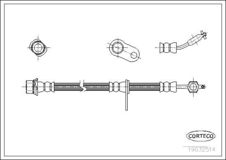 Тормозной шланг - (9008094060, 9094702B85) CORTECO 19032514