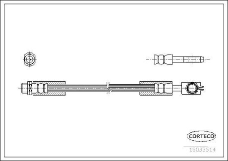 Тормозной шланг - (4Z7611775A, 4Z7611775) CORTECO 19033514