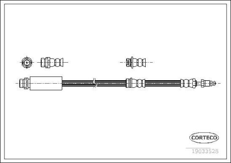 Тормозной шланг - (1201141, 1437504, 2S612078AE) CORTECO 19033528