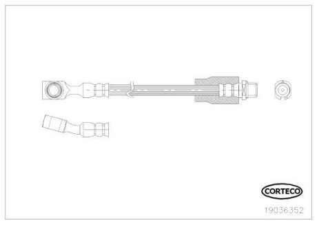 Тормозной шланг - (13131296, 5562245) CORTECO 19036352