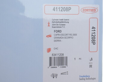 Фото 2 - Прокладка ГБК блока циліндрів CORTECO 411208P