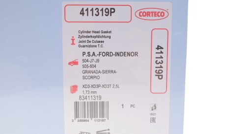 Фото 2 - Прокладка ГБЦ головки блока CORTECO 411319P