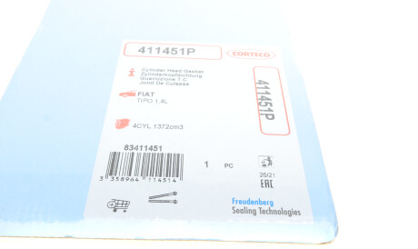 Фото 3 - Прокладка ГБК блока циліндрів CORTECO 411451P
