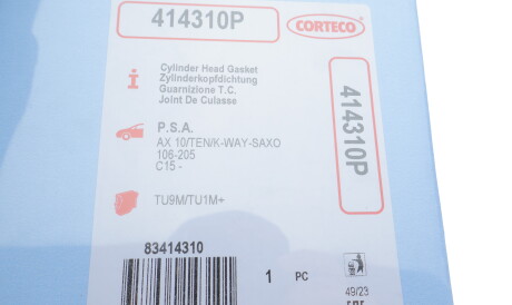 Фото 2 - Прокладка ГБК блока циліндрів CORTECO 414310P