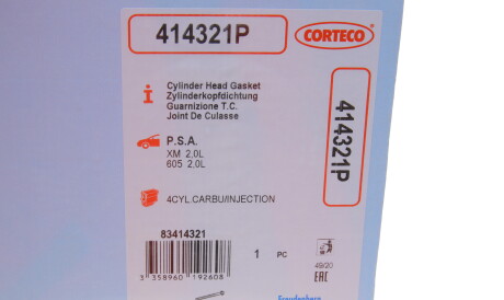 Фото 2 - Прокладка ГБК блока циліндрів CORTECO 414321P