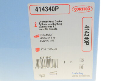 Фото 2 - Прокладка ГБК блока циліндрів CORTECO 414340P