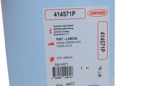Фото 2 - Прокладка ГБК блока циліндрів CORTECO 414571P