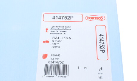 Фото 2 - Прокладка ГБК блока циліндрів CORTECO 414752P