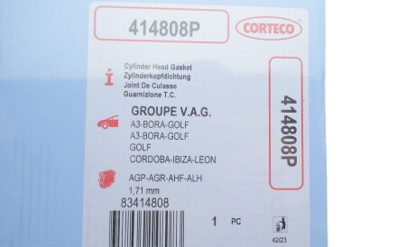 Фото 2 - Прокладка ГБК блока циліндрів CORTECO 414808P