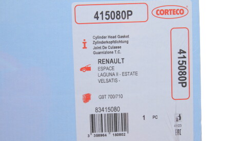 Фото 2 - Прокладка ГБК блока циліндрів CORTECO 415080P