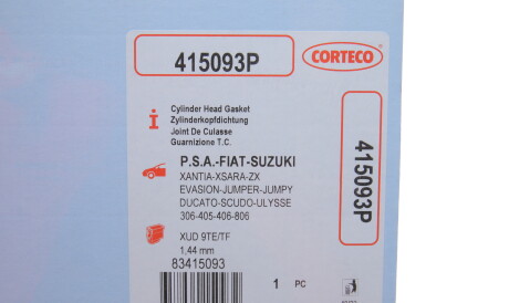 Фото 2 - Прокладка ГБК блока циліндрів CORTECO 415093P