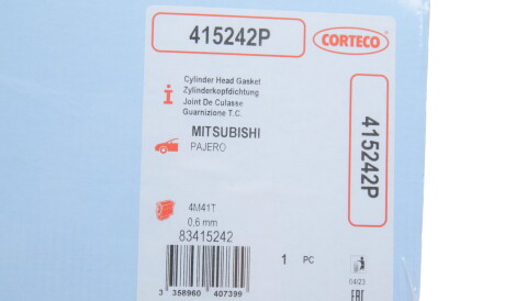 Фото 2 - Прокладка ГБК блока циліндрів CORTECO 415242P