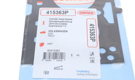Фото 3 - Прокладка ГБК блока циліндрів CORTECO 415363P