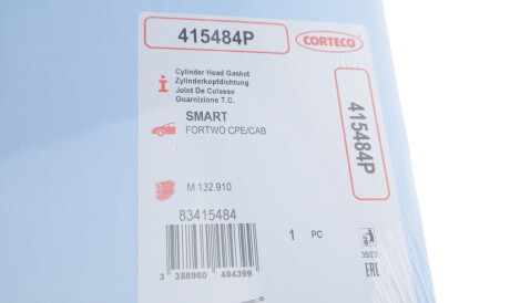 Фото 2 - Прокладка ГБК блока циліндрів CORTECO 415484P