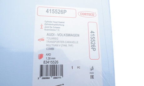 Фото 2 - Прокладка ГБК блока циліндрів CORTECO 415526P