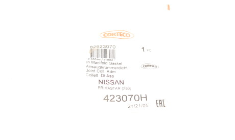 Фото 2 - Прокладка впускного колектора CORTECO 423070H