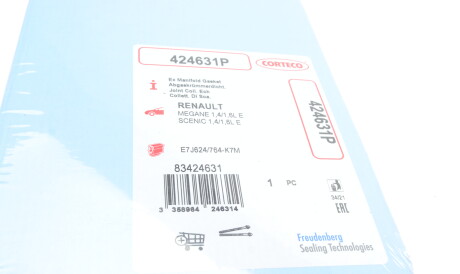 Фото 2 - Прокладка выпускного коллектора CORTECO 424631P